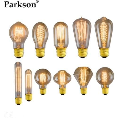 Edison Bulb E27 40W Retro Lamp ST64 G80 G95 G125 Ampoule Vintage Edison Lamp Incandescent Light Bulb Filament Home Decoration