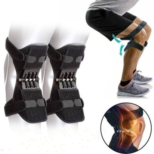 ZITY Powerful Leg Knee Joint Support Pads Rebound Spring Force Adjustable Bi-Directional Straps for Joint Pain Relief