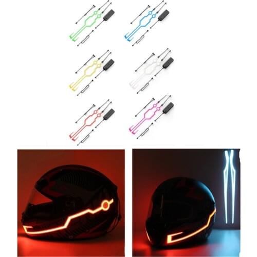 Motorhelm El Koud Licht Mod Kit Knipperende Streep Lichtgevende Signaal Sticker Led Night Rijden Lichten Bike Helm Lamp Bar diy