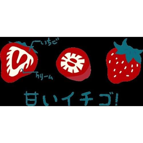 Cartoon Japanese Strawberry Iron on Transfer Patches on Clothing Diy Patch Heat Transfer for Clothes for Girl T-shirts Sticker
