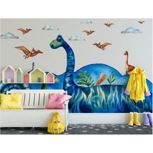 WDBH Custom mural 3d photo wallpaper European modern minimalist cartoon dinosaur world childrens room wallpaper for walls 3 d
