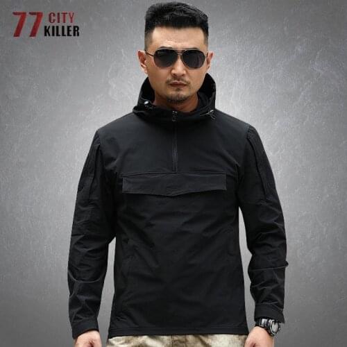 Casual Cargo Jacket Men Multi-Pocket Wearable Stand Collar Coats Male Outdoor Military Combat Tactical Solid Color Mens Clothing