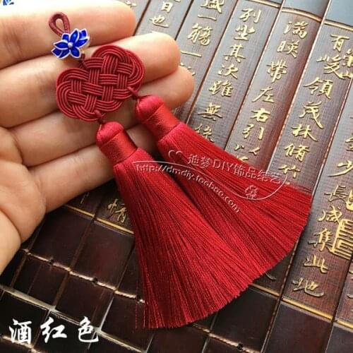 Total length 12cm DIY jewelry accessories Sweater chain necklace special Rayon Silk Money knot Double-headed tassels tassel Pend