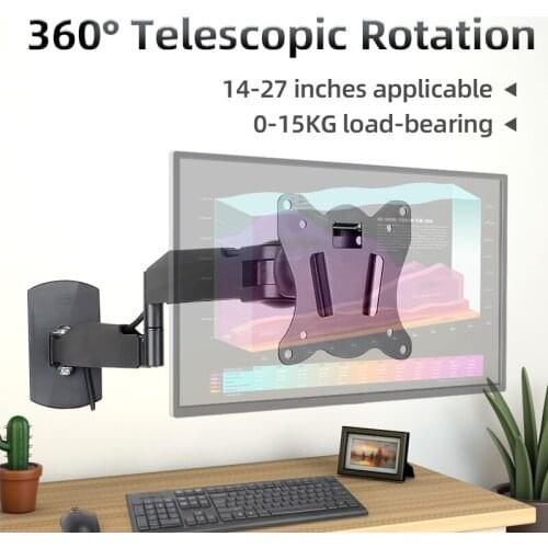 PNEUMATIC DISPLAY STAND WALL rotating lifting telescopic stand liquid crystal computer screen stand, fashionable black wall side