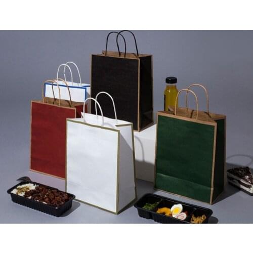 10pcs Gift Bags Festival Party Kraft Paper Bag Present Wrapping Christmas Baby Shower Mariage Wedding Gifts For Guests Packaging