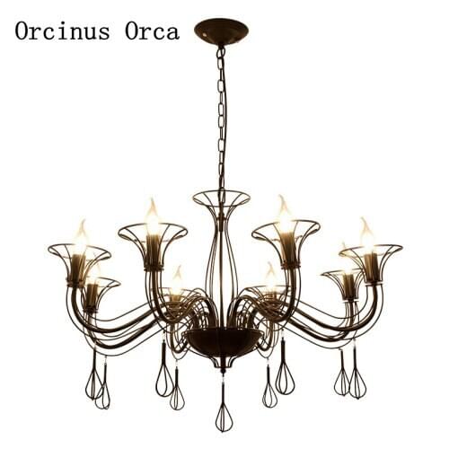 American style iron art industry wind pendant lamp personalized living room lamp restaurant bar originality vintage Chandelier