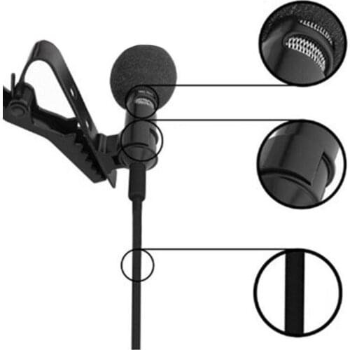 Portable External 3.5mm Hands-Free Wired Lapel Clip Microphone for Speaker Stage M5TD