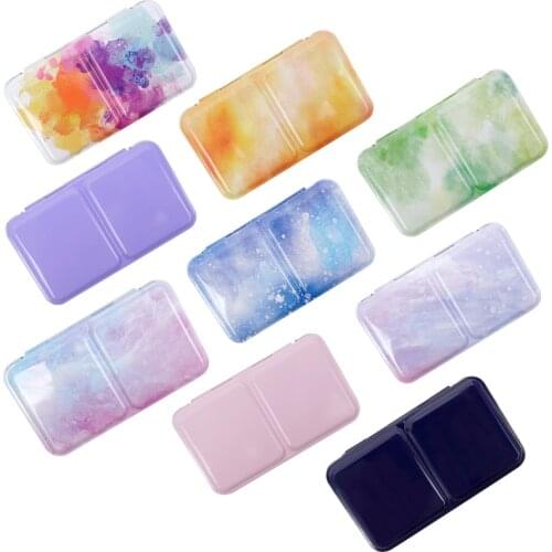 12/24/48 Grids Starry Empty Palette Painting Storage Iron Tins Paint Tray Box with Half Pans for Watercolor/Oil/ Acrylic Paints