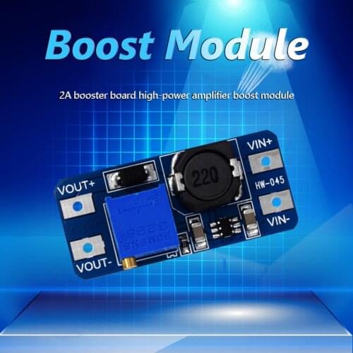 HW-045 2V-24V Adjustable Boost Module 2A DC Step Up Board Converter Booster Power Supply Module Accessories
