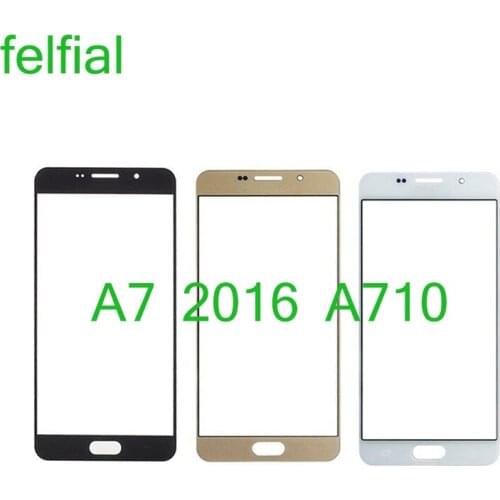 TouchScreen For Samsung Galaxy A7 2016 A710 A7100 A710F A710M A710H Touch Screen Front Panel Glass Lens Front Outer LCD Glass