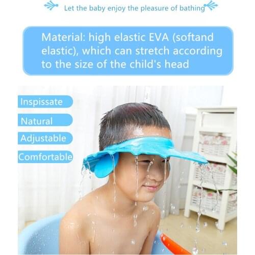 Baby Shower Caps Shampoo Cap Wash Hair Kids Bath Visor Hats Adjustable Waterproof Ear Protection Eye Children Haircut Hats color
