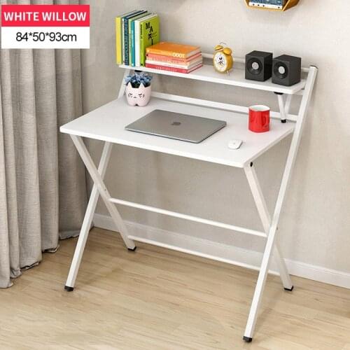 Foldable table Simple double-layer writing desk computer desk student desk home bedroom study desk free installation design