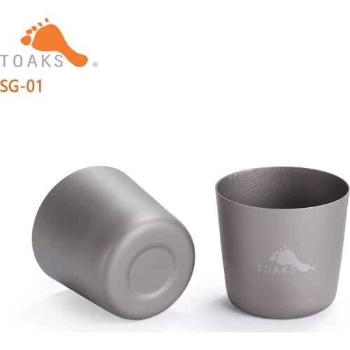 TOAKS Titanium Tea Wine Glass Water Cup Ultralight Mini For Outdoor Camping Titanium Water Cup SG-01 30ml 2PCS/SET