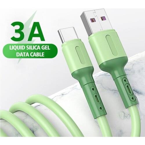 Candy color Liquid Mobile Phone Cable Type C Fast Charging Cable For Samsung Huawei Smartphone Durable USB C Data Charging Wire