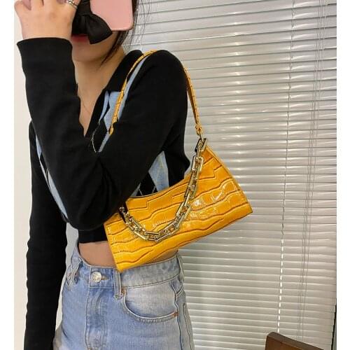 Womens Bag 2021 Trend Alligator Pattern Shoulder Underarm Hobos Baguette Bag Ladies Designer Zipper Tote Shopper Female Handbag