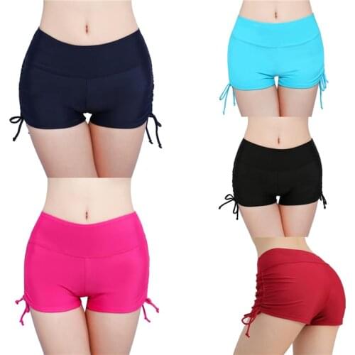 2 Piece Women’s Swim Shorts High Waist Sides Drawstring Stretch Sports Boyshorts Bathing Suit Tankini Bottoms 2021 Swimwear