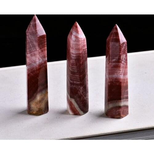 1PC natural crystal China rhodochrosite hexagonal column Crystal point Mineral jewelry Home home decoration DIY gift Decoration