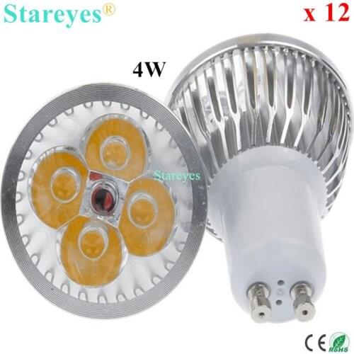 12 pcs Dimmable 4W 3W GU10 MR16 E27 B22 E14 GU5.3 LED Spotlight lamp Droplight Bulb led downlight lighting led Lamp led Light