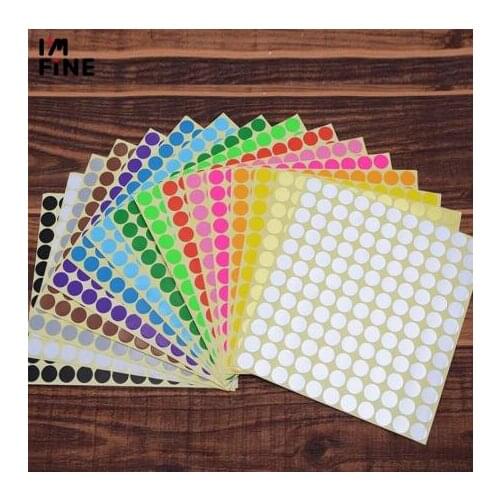 14 Sheets Assorted Color Removable Coding Label Round Dot Stickers for DIY Scrapbooking Crafts Making Notes Marks Game 2310 Dots