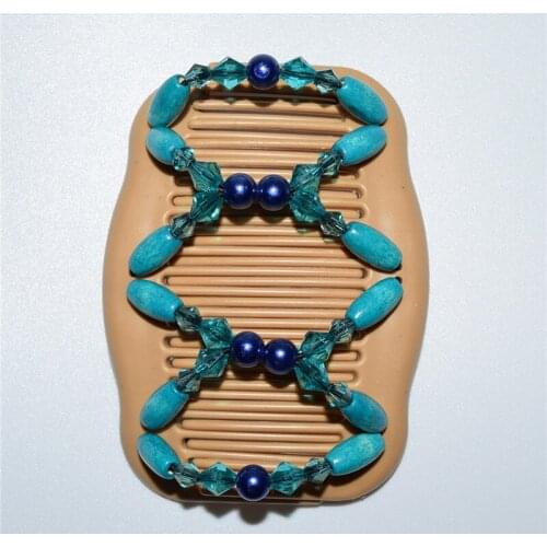 20 PCS/LOT BLUE BEADS STYLE Navy Blue magic comb hair accessory Double Magic Fashion lady special new year gift