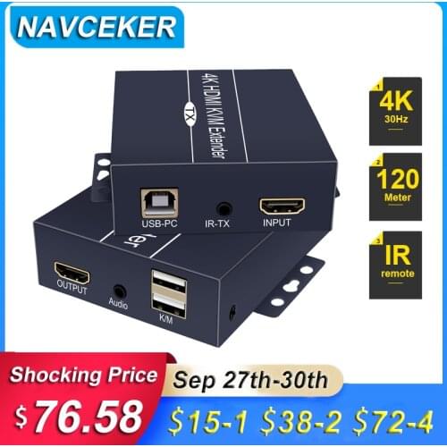 2020 120m 4K Network HDMI Extender with IR 1080P HDMI Extender Transmitter Receiver over CAT5e CAT6 Rj45 Ports HDMI Extender