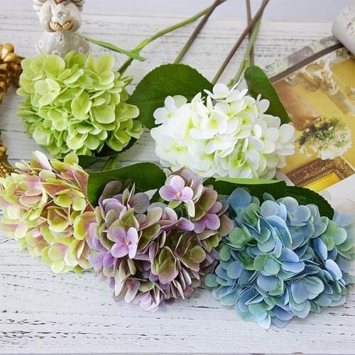 3D Printing artificial Hydrangea flowers branch fake flores for wedding party diy decoration deco anniversaire wreath