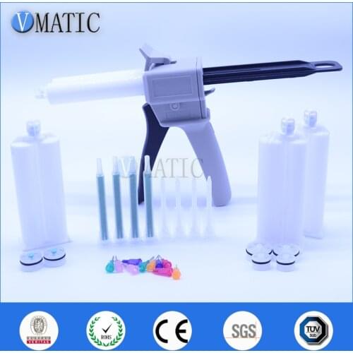 Free Shipping AB Glue Cartridge 2:1 & 1:1 Universal 50ml/Cc Manual Dispensing Caulking Gun With Mixing Nozzle