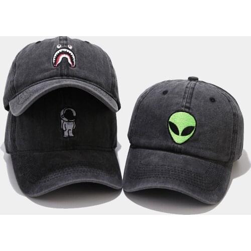 Baseball cap men and women new washed retro embroidery cotton caps outdoor outing sunscreen curved brim hats