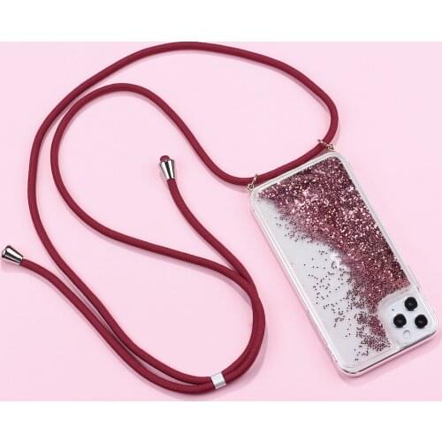 Glitter Sparkle Strap Cord Chain Phone Necklace Lanyard Phone Case Carry Cover Hang For iPhone 11 Pro XS Max XR X 7Plus 8Plus 8