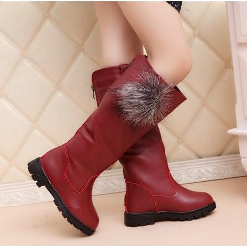 2020 Girls Boots High Quality Winter Children Boots Kids Shoes PU Leather Waterproof Rubber for Girls