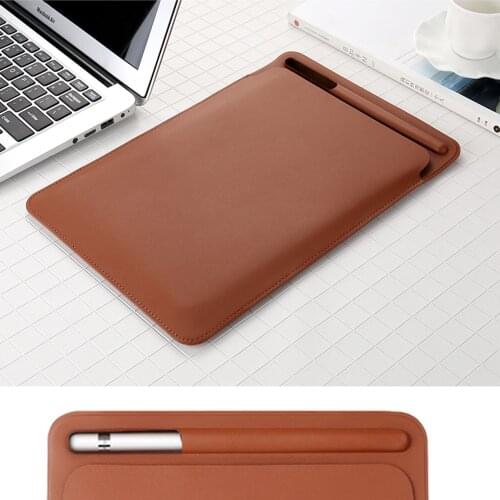 Premium PU Imitation leather Sleeve Case for iPad Pro 12.9 2017 Pouch Bag Cover with Pencil Slot for iPad Pro 12.9 2015