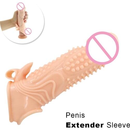 EXVOID Dildo Enlargement Big Penis Sleeve Cocks Extender Sex Toys For Men Erection G-spot Massager Reusable Silicone Condom