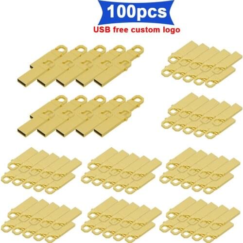 100pcs/lot free logo USB Flash Drive 64GB 128gb Metal Drive 32gb 16gb 8gb memori cel usb stick High Speed Pendrive u disk gift