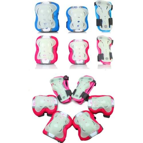 Skate protective gear Fluorescent protective gear Skate protective gear Wheel Shoe protector Six-piece suit Scooter