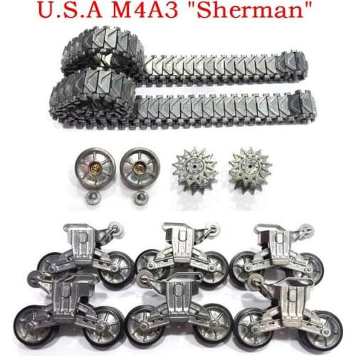 Henglong 3898 3898-11/16 U.S.A M4A3 "Sherman" RC Tank Upgrade parts metal wheel hub set/ Steel Gear box /spare motors/main gears