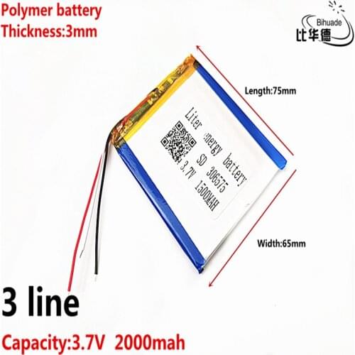 Good Qulity Liter energy battery 3.7V lithium battery early 306575 1500mAh headlight GPS navigator general polymer batteries