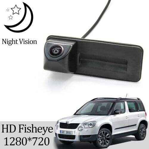 Owtosin HD 1280*720 Rear View Camera For Skoda Yeti 2009 2010 2011 2012 2013 Car Trunk Handle Camera Backup Reverse Accessories
