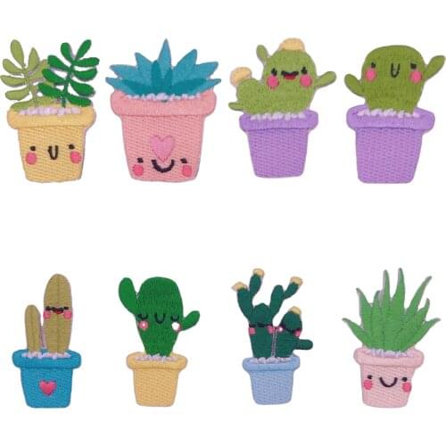 Cartoon Embroidery Patch Small Plant Cactus Fashion Badge Patch Clothing Backpack Decoration Accessories Embroidery Patch