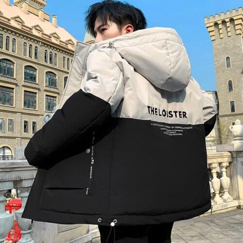 Mens Fashion Clothing Autumn Cotton Padded Coat Men Parkas Jacket Thicken White Puffer Jacket Outwear Clothes Male Hooded Coat