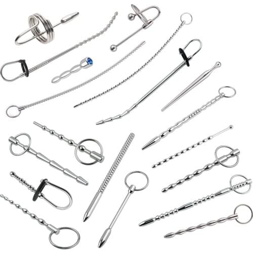 Male Urethral Dilator Metal Urethral Catheter Penis Plug Sounding Chastity Devices Adult Products Sex Toys for Men Drop shipping