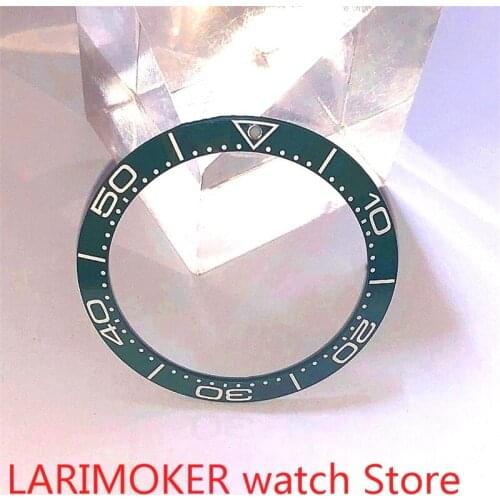 BLIGER brand new high-quality 38mm sea green rotating glass bezel, suitable for 40mm mens watch with automatic winding