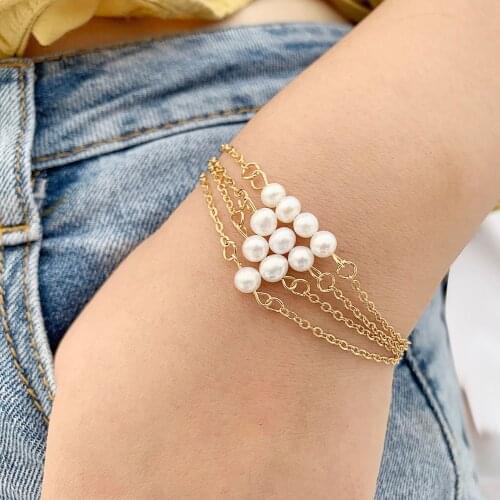 New pearl bracelet set creative simple pearl single pearl bracelet