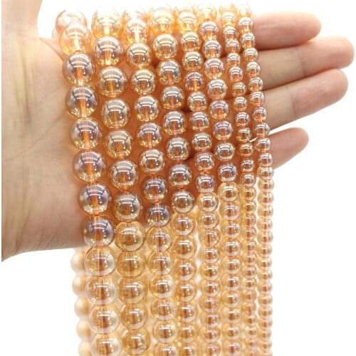 Oameusa Natural Electroplated Crystal Champag Beads Stone Beads Loose Beads For Jewelry Making Spacer Beads Accessories Diy Make
