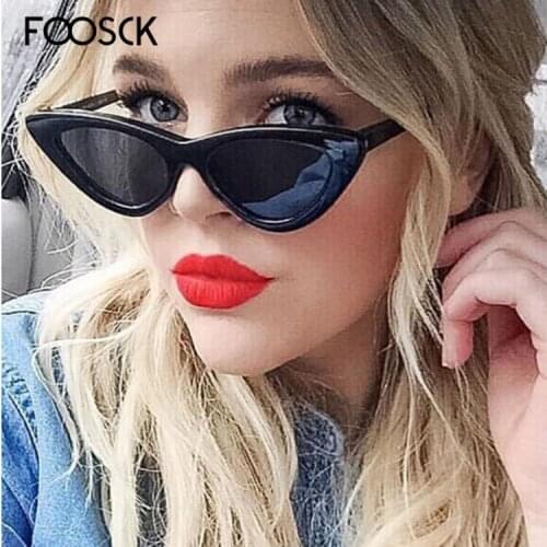 FOOSCK New Fashion Small Cat Eye Sunglasses Retro Round Eyewear Men Oculos De Sol Feminino Lunette Soleil
