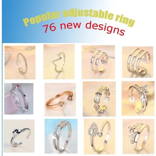 Popular adjustable ring 76 design can choose cute zircon rings for finger