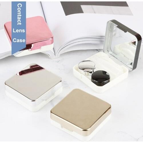 Q Mini Container lentes de contacto box For Eyes Care Kit Portable Colored Contact lens case Mirror contact lenses Easy Carry