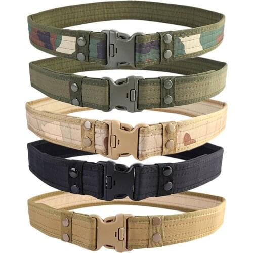 130cm 2021 New Army Style Combat Belts Quick Release Tactical Belt Fashion Men Canvas Waistband Outdoor Waist Trainer