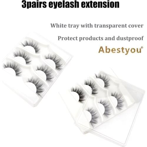 Abestyou 3pairs Wholesale Eyelashes 3D Mink Lashes Fluffy Soft Wispy Natural Cross Eyelash Extension Maquiagem