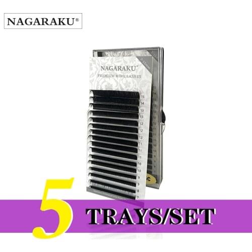 NAGARAKU Mink Eyelashes Makeup Lashes 5 Cases lot 7-15mm Mix Individual Eyelash Natural Soft High Quality Faux Cils Maquiagem