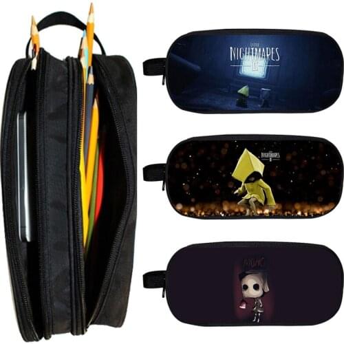 Unisex School Supplies Women Cosmetic Bag Hot Game Little Nightmares 2 Pencil case Children Cartoon Double Zipper School Pen Box